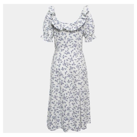 Ralph Lauren Dresses & Skirts - Ralph Lauren NWT Blue and White Flutter Sleeve Dress - 100% Linen - 16